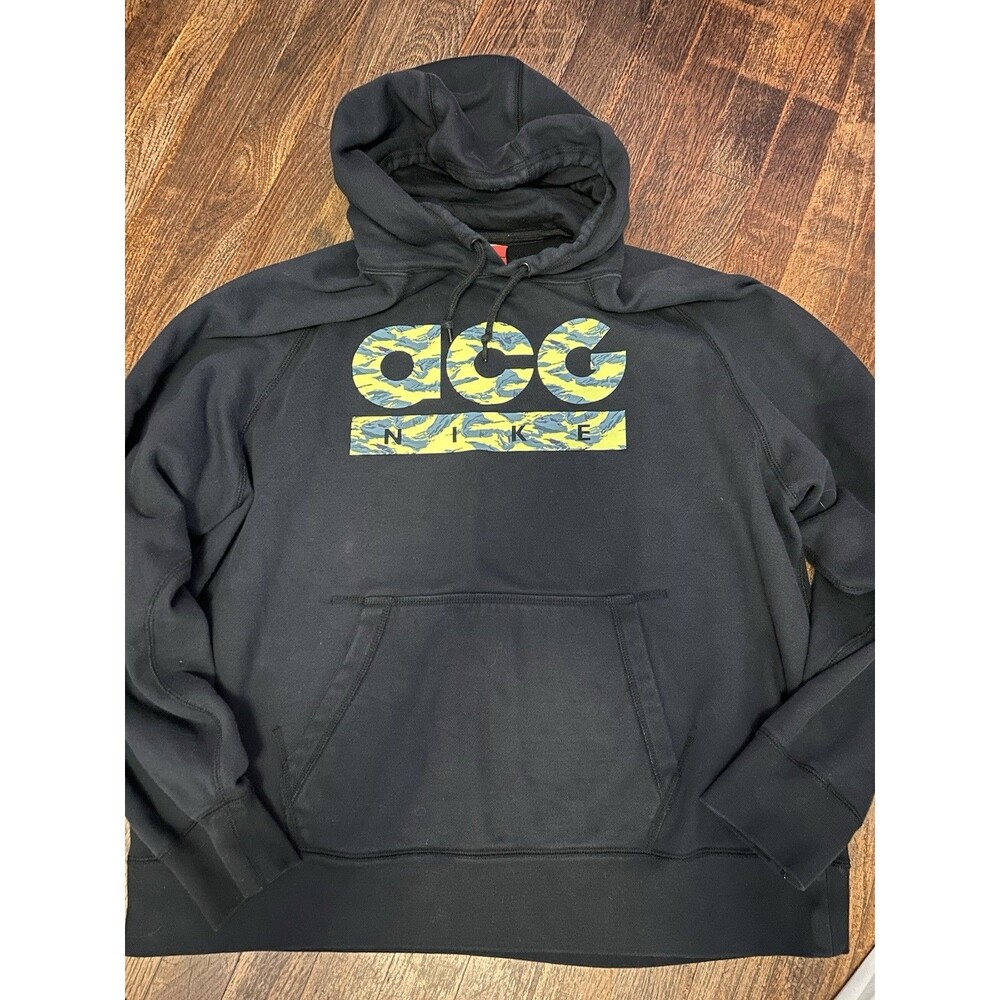 Vintage Nike ACG Black Hoodie with Camo Logo XXL